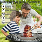 Chicken Skewers, Vertical Skewer with Handle 3 Sizes Spikes Stainless Steel Skewers for Grilling Detachable Skewers for Kebab BBQ AL Pastor Fish Chicken - British D'sire