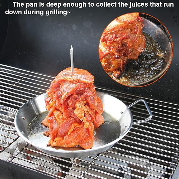 Chicken Skewers, Vertical Skewer with Handle 3 Sizes Spikes Stainless Steel Skewers for Grilling Detachable Skewers for Kebab BBQ AL Pastor Fish Chicken - British D'sire