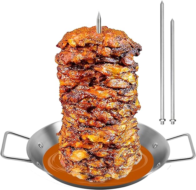 Chicken Skewers, Vertical Skewer with Handle 3 Sizes Spikes Stainless Steel Skewers for Grilling Detachable Skewers for Kebab BBQ AL Pastor Fish Chicken - British D'sire
