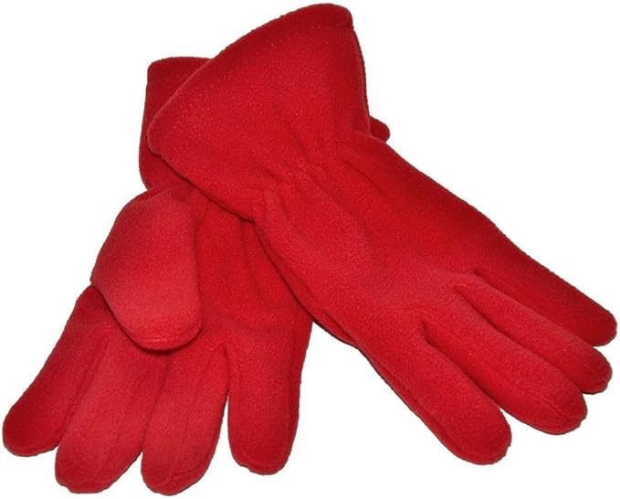 Childs Fleece Gloves, Red, Age 5/7 - British D'sire Main image