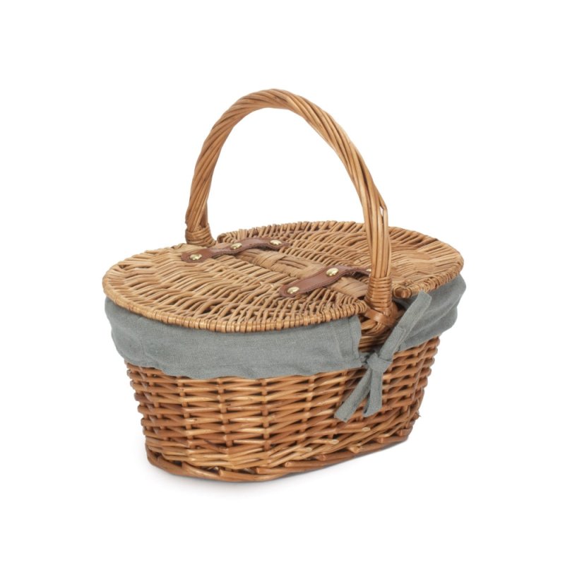 Childs Light Steamed Finish Oval Picnic Basket - Empty Picnic Baskets - British D'sire