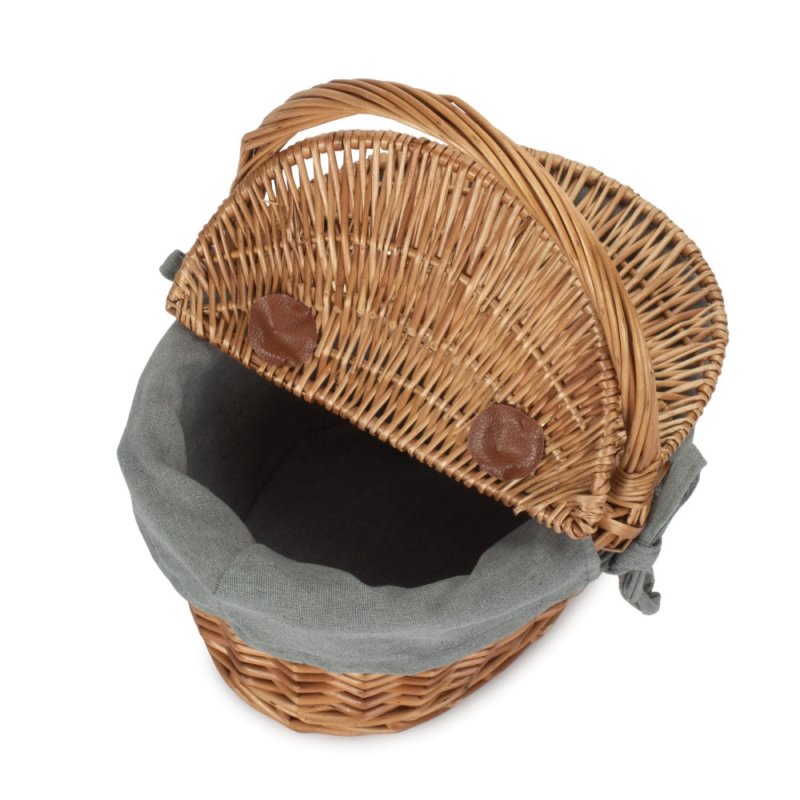 Childs Light Steamed Finish Oval Picnic Basket - Empty Picnic Baskets - British D'sire