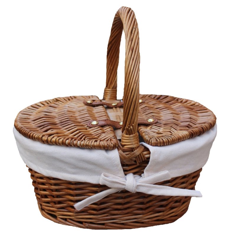 Childs Light Steamed Finish Oval Picnic Basket - Empty Picnic Baskets - British D'sire
