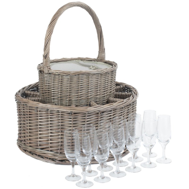 Chilled Drinks Picnic Basket - Drinks Baskets - British D'sire