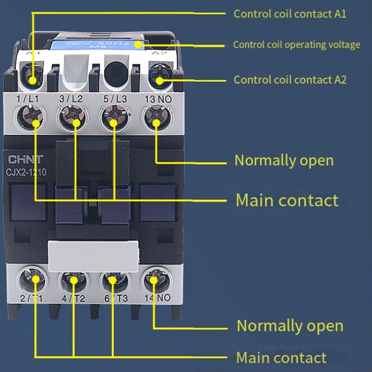 CHNT CJX2 - 1810 18A 220V Silver Alloy Contacts Multi - Purpose Single - Phase AC Contactor - British D'sire