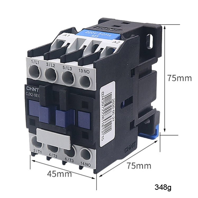 CHNT CJX2 - 1810 18A 220V Silver Alloy Contacts Multi - Purpose Single - Phase AC Contactor - British D'sire
