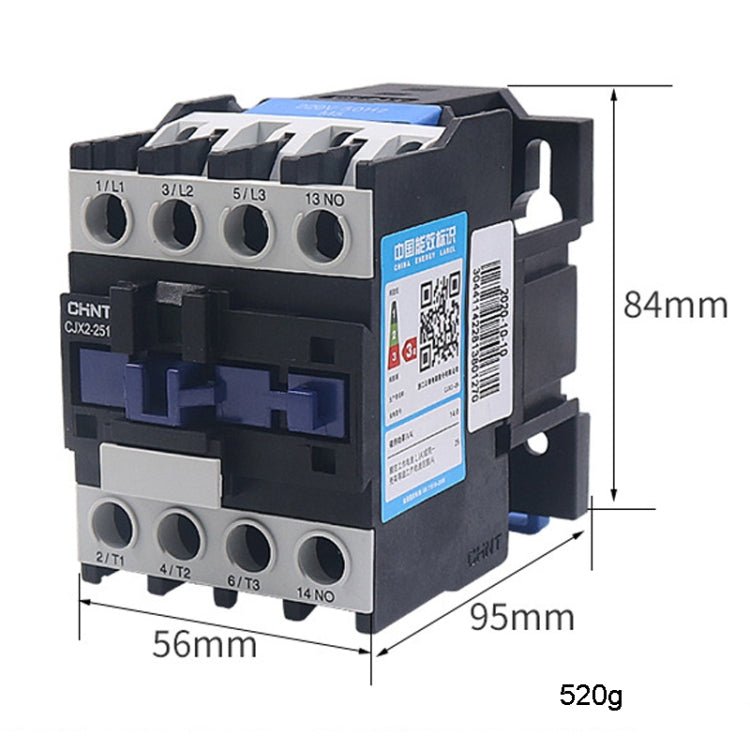 CHNT CJX2-2501 25A 220V Silver Alloy Contacts Multi-Purpose Single-Phase AC Contactor Secondary image