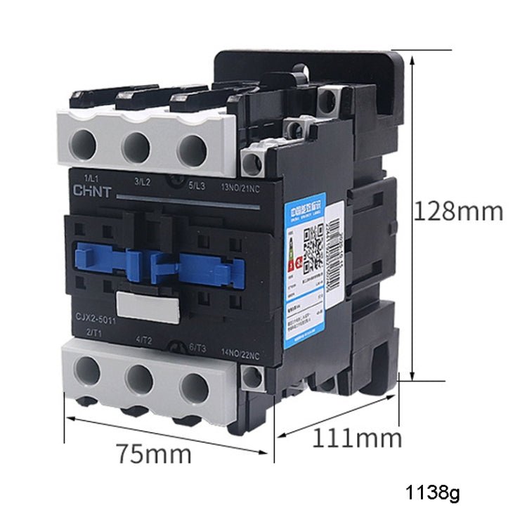 CHNT CJX2 - 5011 50A 220V Silver Alloy Contacts Multi - Purpose Single - Phase AC Contactor - British D'sire