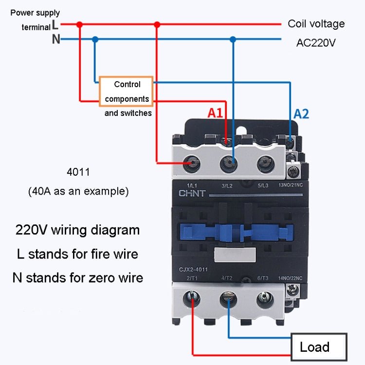 CHNT CJX2 - 8011 80A 220V Silver Alloy Contacts Multi - Purpose Single - Phase AC Contactor - British D'sire