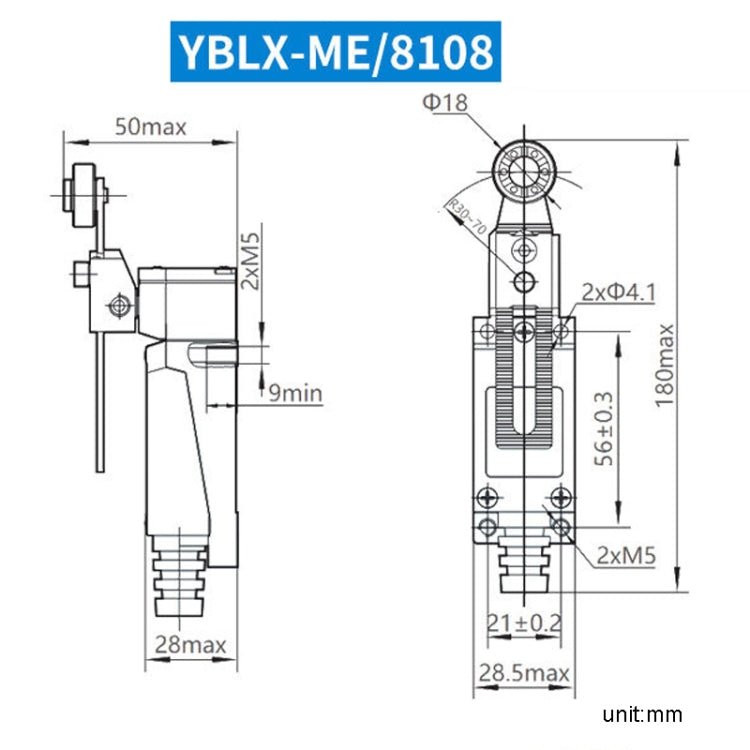 CHNT YBLX-ME8108 Limiter Travel Switches Micro Self-Resetting Stroke Switch Secondary image