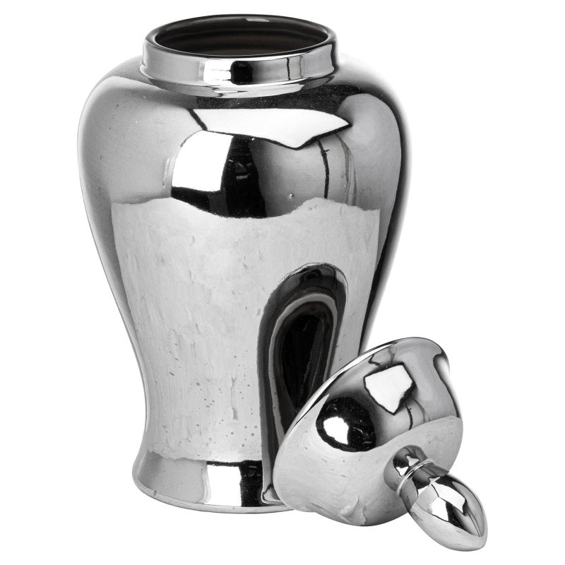 Chrome Large Ginger Jar Decorative Home Accessory - Jar & Jugs - British D'sire
