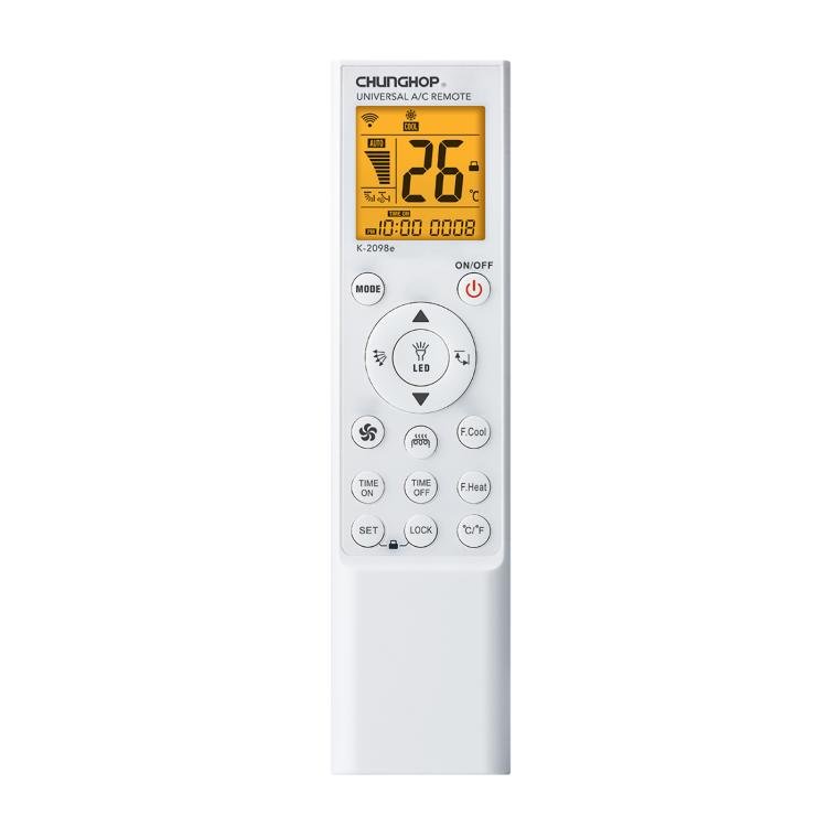CHUNGHOP K - 2098E Universal Air Conditioner Remote Control with Flashlight and LCD Backlight - British D'sire