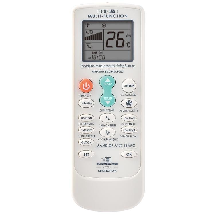 CHUNGHOP K - 830ES Universal Air Conditioner Remote Control with Brand Button Pairing Function - British D'sire Main image