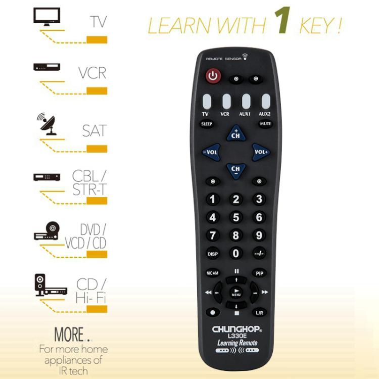 CHUNGHOP L330E Infrared Learning Universal TV Remote Control - British D'sire