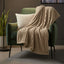 Chunky Ribbed Mink Throw Ultra Soft Warm Elegant Blanket for Sofa Or Bed - 200 x 240cm - Beige - British D'sire