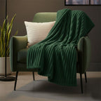 Chunky Ribbed Mink Throw Ultra Soft Warm Elegant Blanket for Sofa Or Bed - 200 x 240cm - Blush Pink - British D'sire