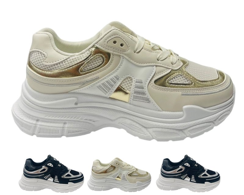Chunky Sole Diamante Lace Socks Trainers - Trainers - British D'sire Main image