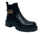 Chunky Sole Elastic Panel Faux Leather Zip Ankle Boots - Boots - British D'sire