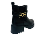Chunky Sole Elastic Panel Faux Leather Zip Ankle Boots - Boots - British D'sire