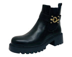 Chunky Sole Elastic Panel Faux Leather Zip Ankle Boots - Boots - British D'sire