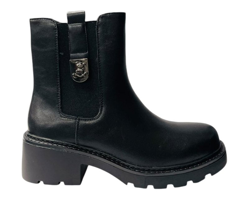 Chunky Sole Faux Leather Chelsea Ankle Boots - Boots - British D'sire Main image