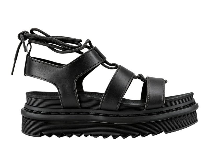 Chunky Sole Faux Leather Lace Up Gladiator Sandals Secondary image