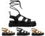 Chunky Sole Faux Leather Lace Up Gladiator Sandals - Sandals - British D'sire