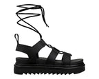 Chunky Sole Faux Leather Lace Up Gladiator Sandals - Sandals - British D'sire