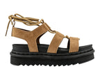 Chunky Sole Faux Leather Lace Up Gladiator Sandals - Sandals - British D'sire