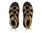 Chunky Sole Faux Leather Lace Up Gladiator Sandals - Sandals - British D'sire