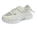 Chunky Sole Glitter Lace Up Trainers - Trainers - British D'sire