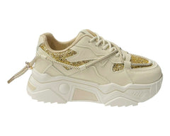 Chunky Sole Glitter Lace Up Trainers - Trainers - British D'sire