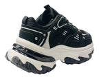 Chunky Sole Lace Up Faux Leather Trainers - Trainers - British D'sire