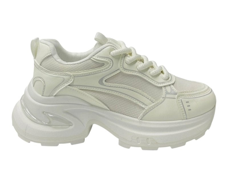 Chunky Sole Lace Up Sports Trainers - Trainers - British D'sire