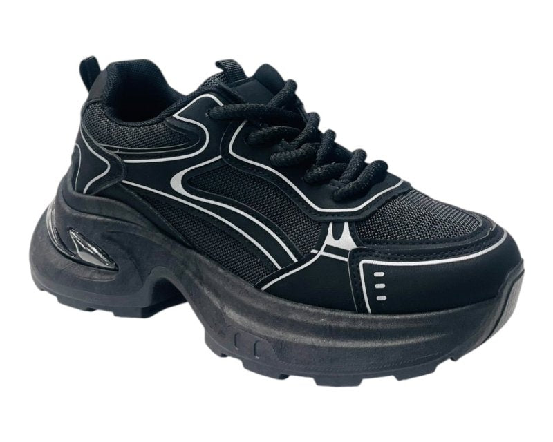 Chunky Sole Lace Up Sports Trainers - Trainers - British D'sire