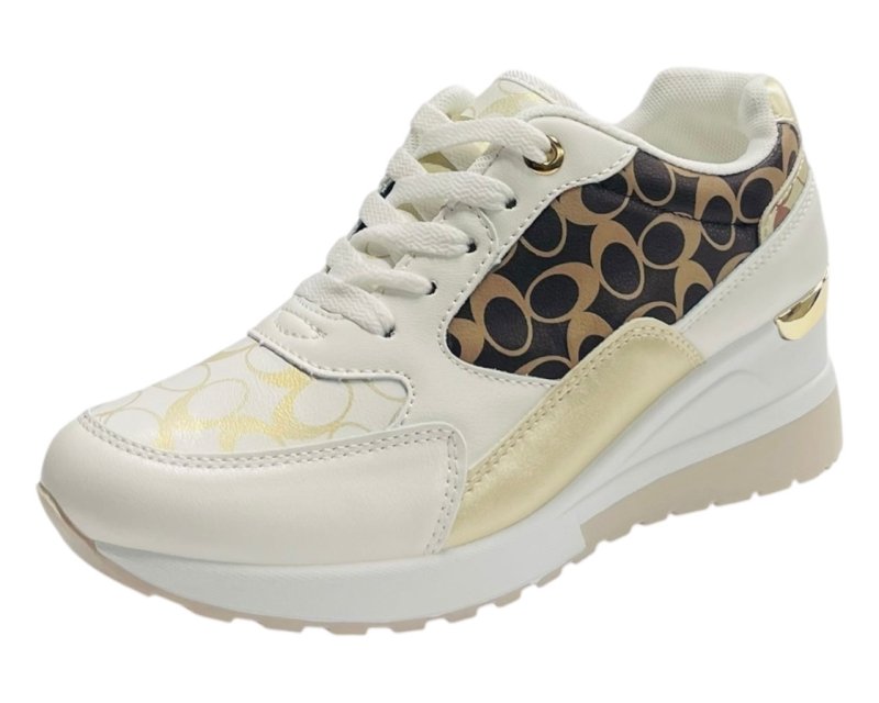 Chunky Sole Lace Up Wedge Trainers - Trainers - British D'sire