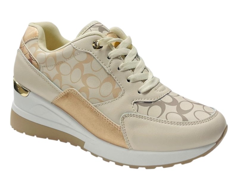 Chunky Sole Lace Up Wedge Trainers - Trainers - British D'sire