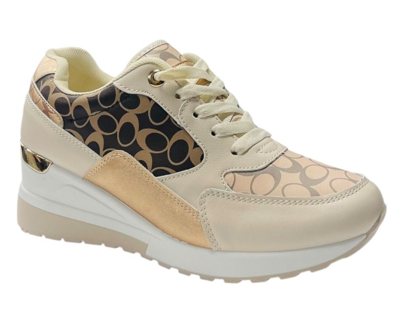 Chunky Sole Lace Up Wedge Trainers - Trainers - British D'sire