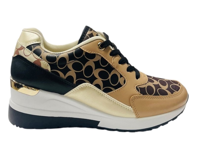 Chunky Sole Lace Up Wedge Trainers - Trainers - British D'sire