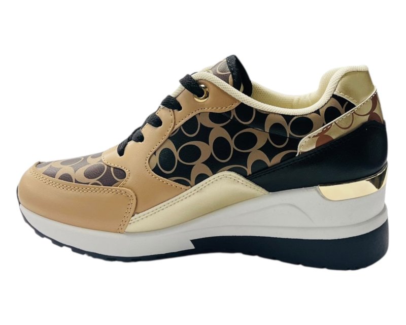 Chunky Sole Lace Up Wedge Trainers - Trainers - British D'sire