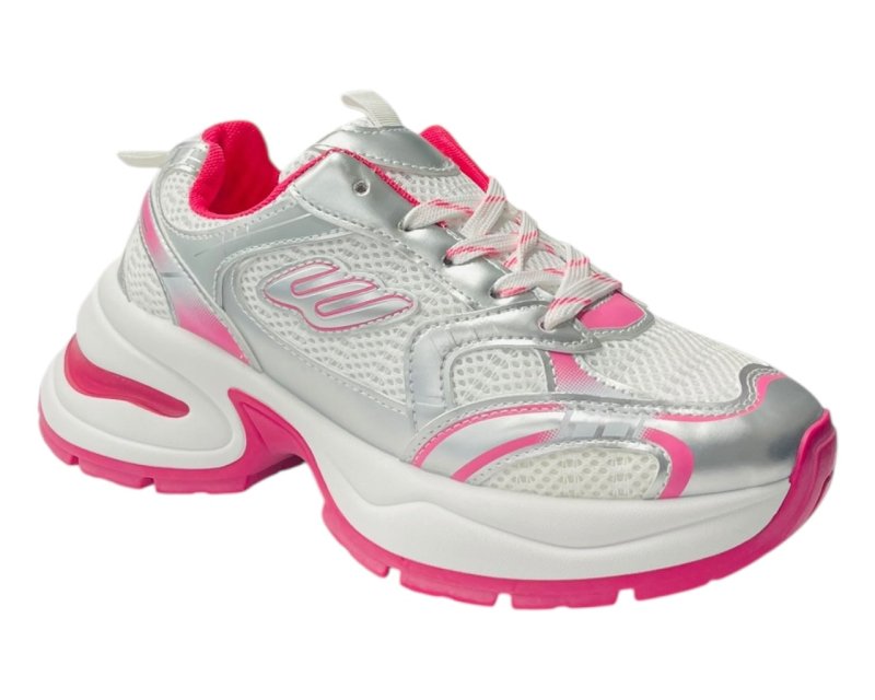 Chunky Sole Mesh Lace Up Sports Trainers - Trainers - British D'sire