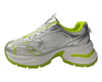 Chunky Sole Mesh Lace Up Sports Trainers - Trainers - British D'sire