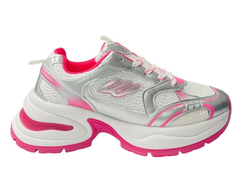 Chunky Sole Mesh Lace Up Sports Trainers - Trainers - British D'sire