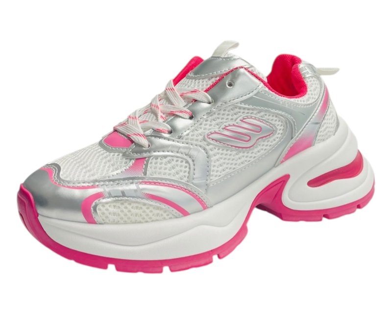 Chunky Sole Mesh Lace Up Sports Trainers - Trainers - British D'sire