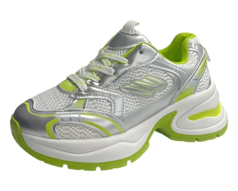 Chunky Sole Mesh Lace Up Sports Trainers - Trainers - British D'sire