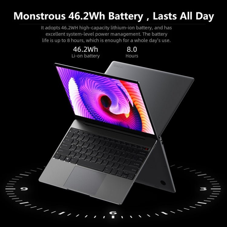 CHUWI CoreBook X Laptop, 14 inch, 8GB+512GB, Windows 10 Home, Intel Core i5 - 8259U Quad Core 2.3GHz - 3.8GHz, Support Dual Band WiFi / Bluetooth / TF Card Extension (Dark Gray) - British D'sire