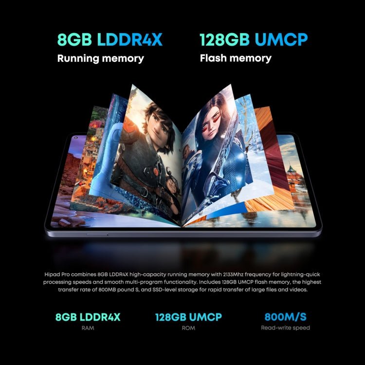 CHUWI HiPad Pro 4G LTE Tablet PC, 10.8 inch, 8GB+128GB, Without Keyboard, Android 11, Qualcomm Snapdragon 662 Octa Core up to 2.0GHz, Support Dual SIM & Bluetooth & WiFi & TF Card (Black+Blue) - British D'sire