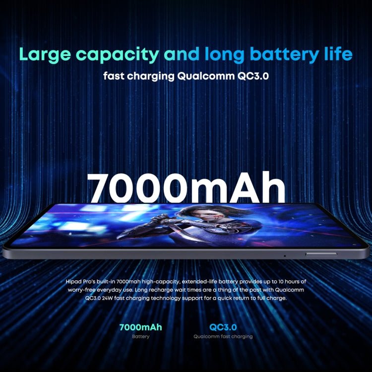 CHUWI HiPad Pro 4G LTE Tablet PC, 10.8 inch, 8GB+128GB, Without Keyboard, Android 11, Qualcomm Snapdragon 662 Octa Core up to 2.0GHz, Support Dual SIM & Bluetooth & WiFi & TF Card (Black+Blue) - British D'sire