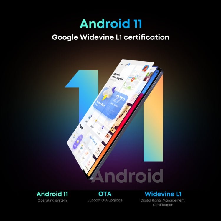 CHUWI HiPad Pro 4G LTE Tablet PC, 10.8 inch, 8GB+128GB, Without Keyboard, Android 11, Qualcomm Snapdragon 662 Octa Core up to 2.0GHz, Support Dual SIM & Bluetooth & WiFi & TF Card (Black+Blue) - British D'sire