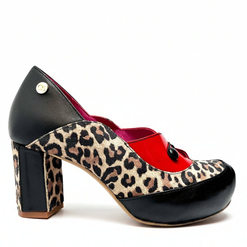 Cinque - Red leopard cork - Heel Shoe - British D'sire Main image